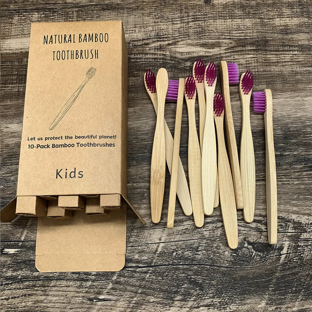 Eco friendly bamboo soft fibre toothbrush with biodegradable handle for adults