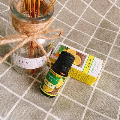 Plant aromatherapy essential oil bottle with 12 fragrance options including Lavender, Lemon, and Rose
