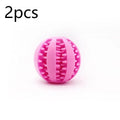 Small pink rubber dog chew toy with a 5 cm diameter for molar cleaning and self-entertainment