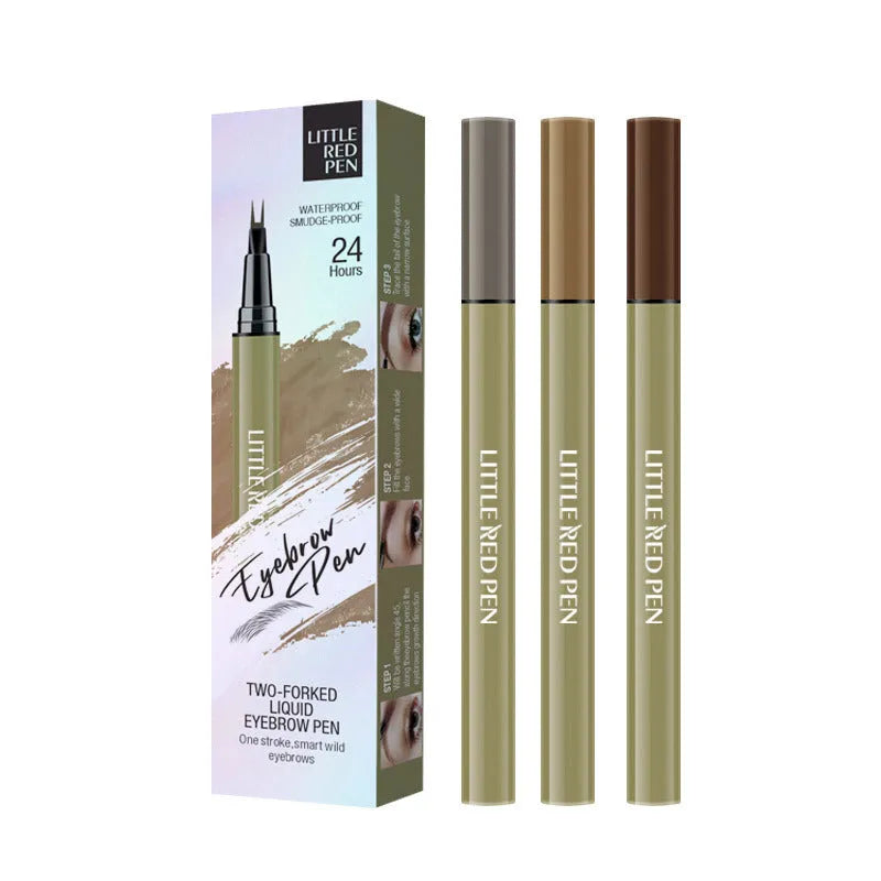 Two fork waterproof eyebrow pencil fine liquid tip brown black