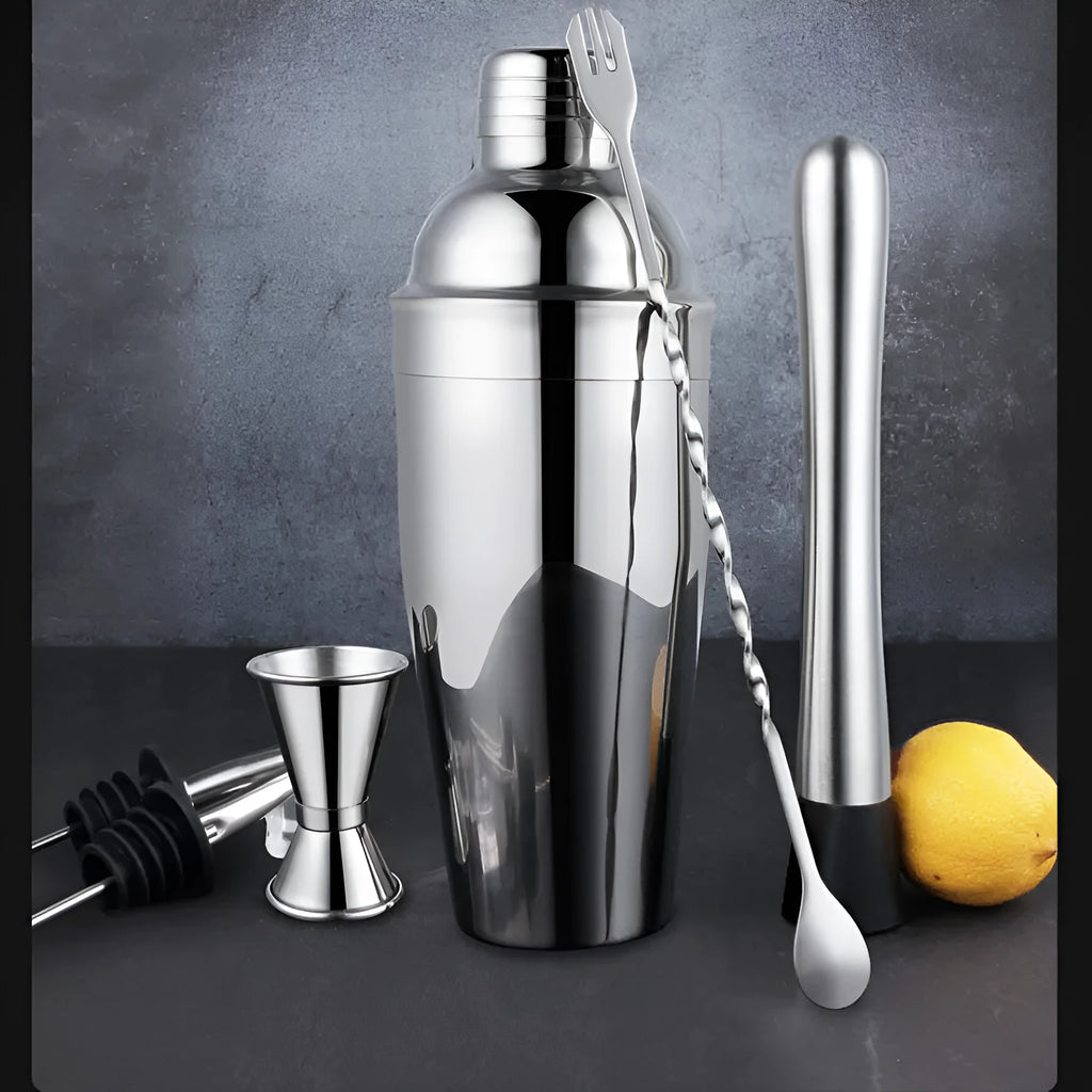 23-piece stainless steel cocktail set with European-style acrylic bar tools for home use