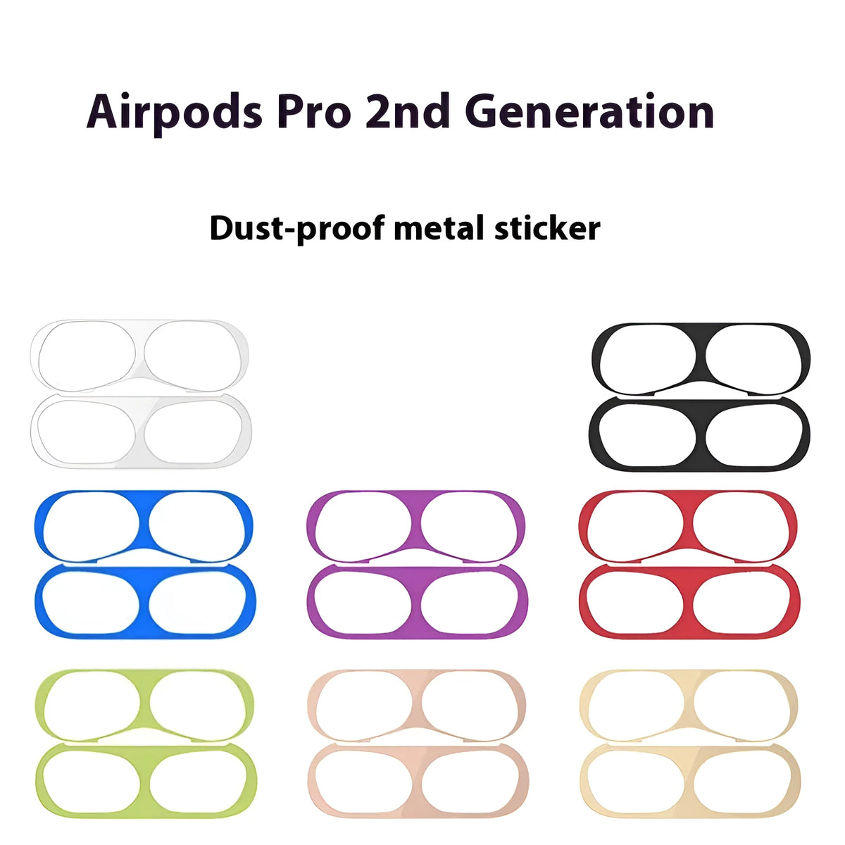 Electroplated metal sticker headphone film for Apple AirPods in black, blue, gold, green, purple, red, rose gold, silver