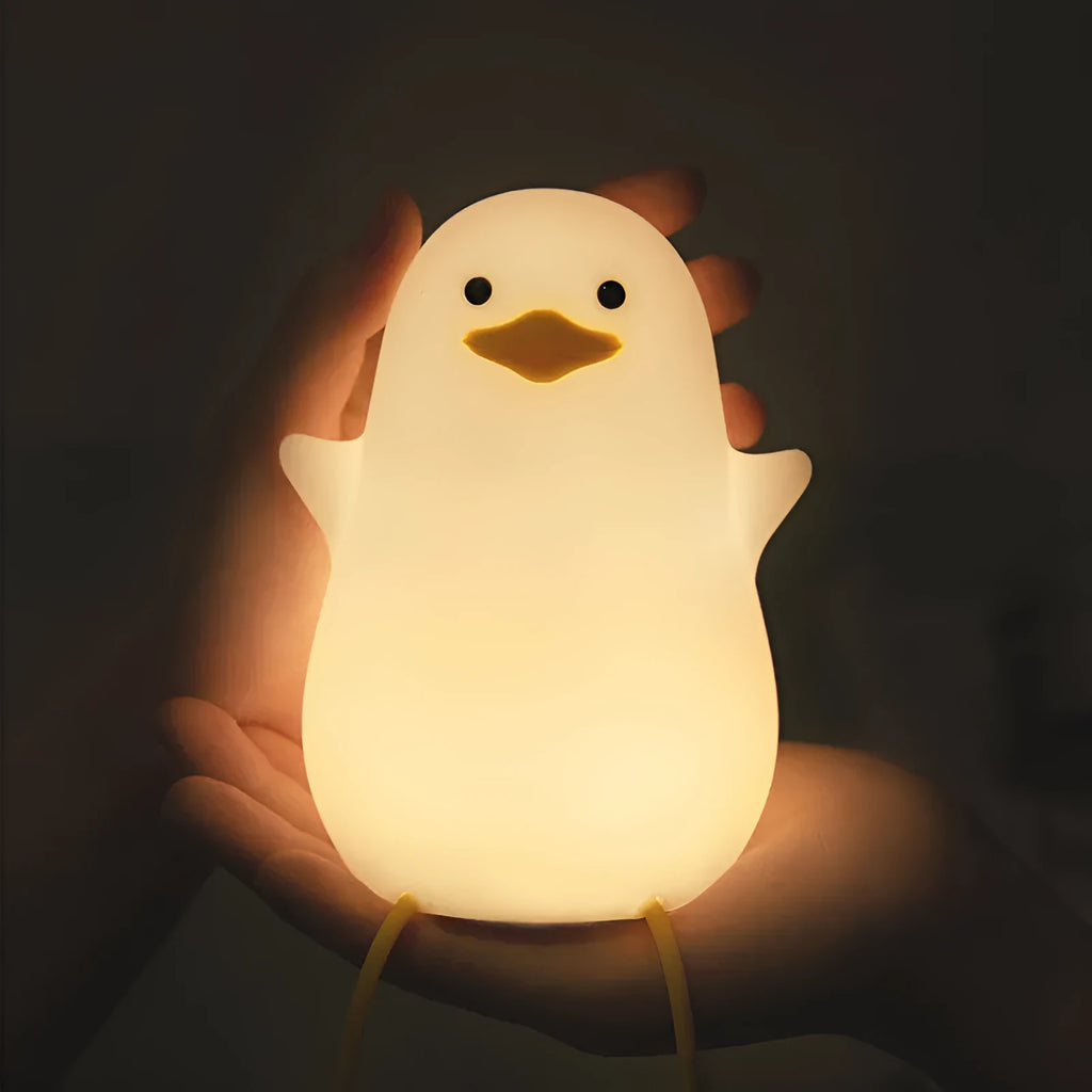 Seagull silicone night light for kids and baby with tap control, warm mode, timer, and USB cable
