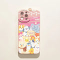 Cartoon animal printed TPU phone case for iPhone 15, 14, 13, 12 series, anti-drop, flower panda design