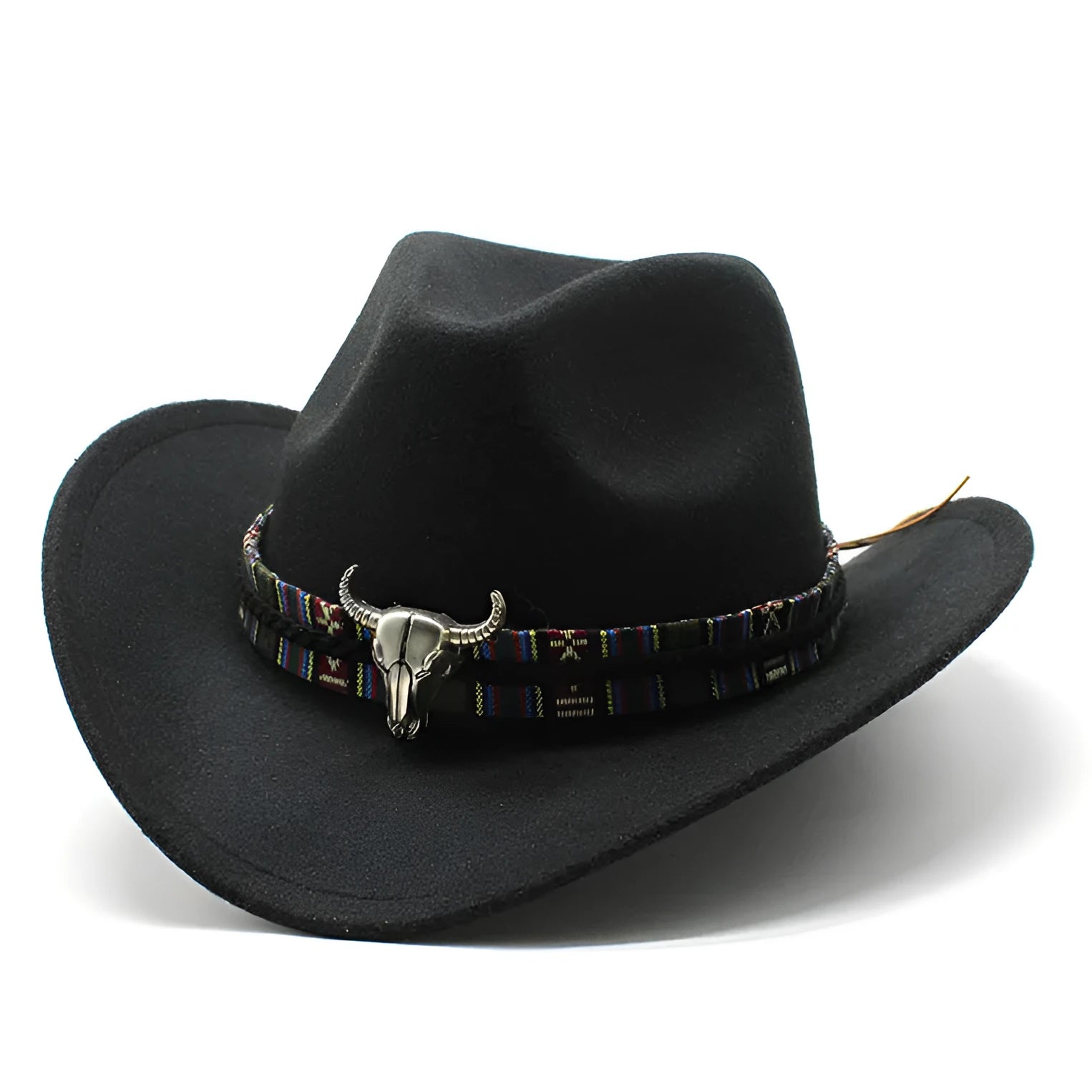 Western cowboy hat with a bell crown in Army Green colour, shown from the side on a wooden background.