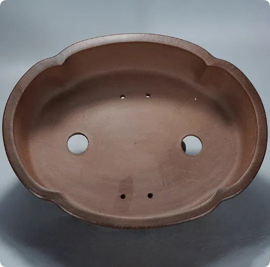A classical simple purple clay flower pot for plants, shown with approximate dimensions 50cm by 39cm.