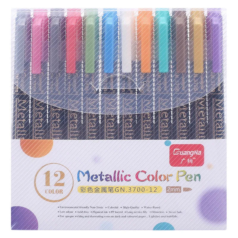 Boxed sets of metal pens with plastic shells in multiple colour options for office stationery