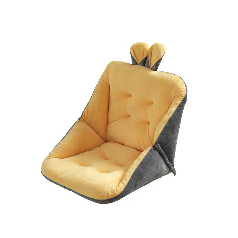 Thickened office chair cushion in solid colour, plush fabric, with four holes for attachment, 45x45cm size