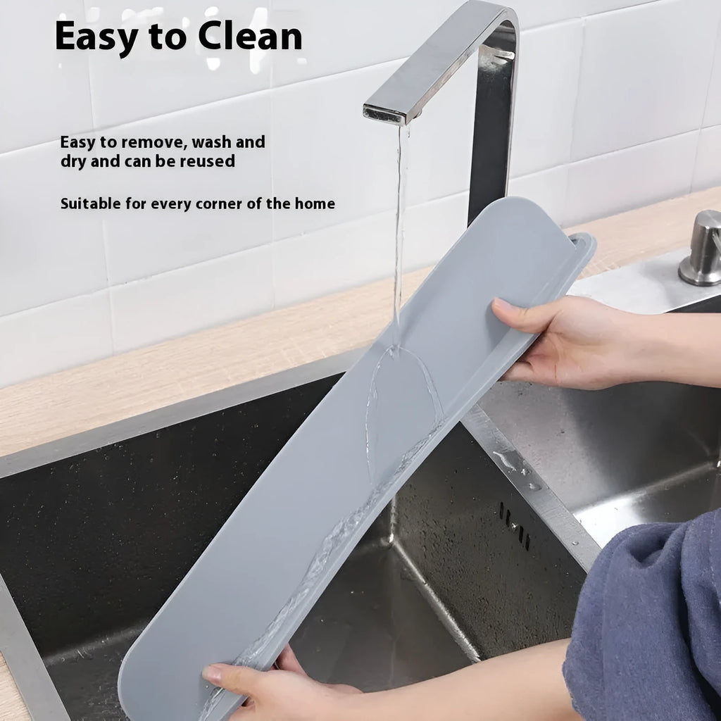 Grey silicone water blocking plate for kitchen sink splash protection