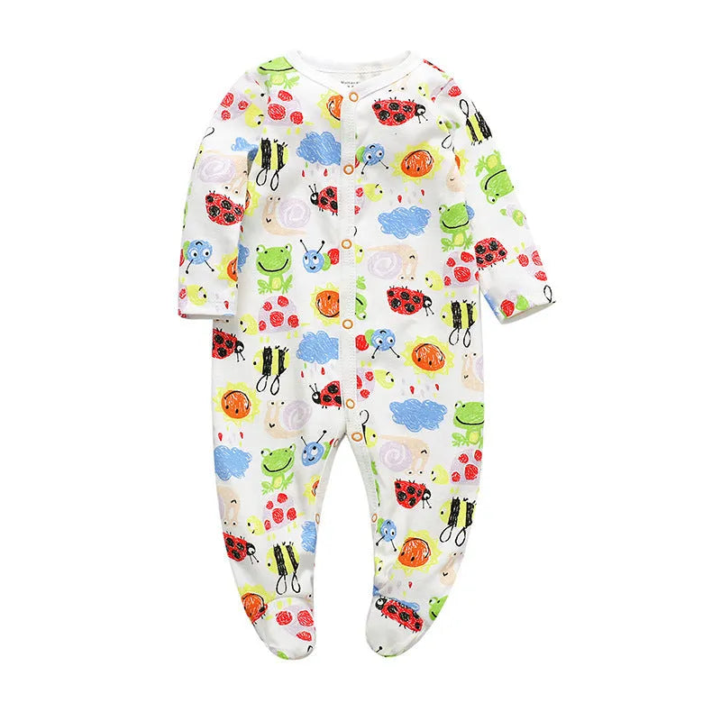 Cotton one-piece baby outfit with dinosaur print design for 3-12 month infants