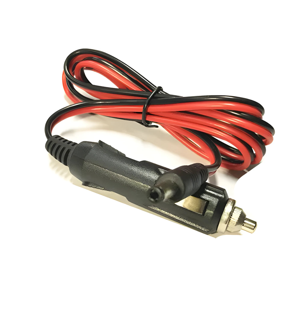 Black 12V car cigarette lighter charging cable with DC5.5mm plug and 1.2 metre cable
