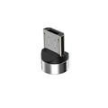 Black spherical magnetic charging cable with aluminium alloy connectors showing 360-degree rotation capability