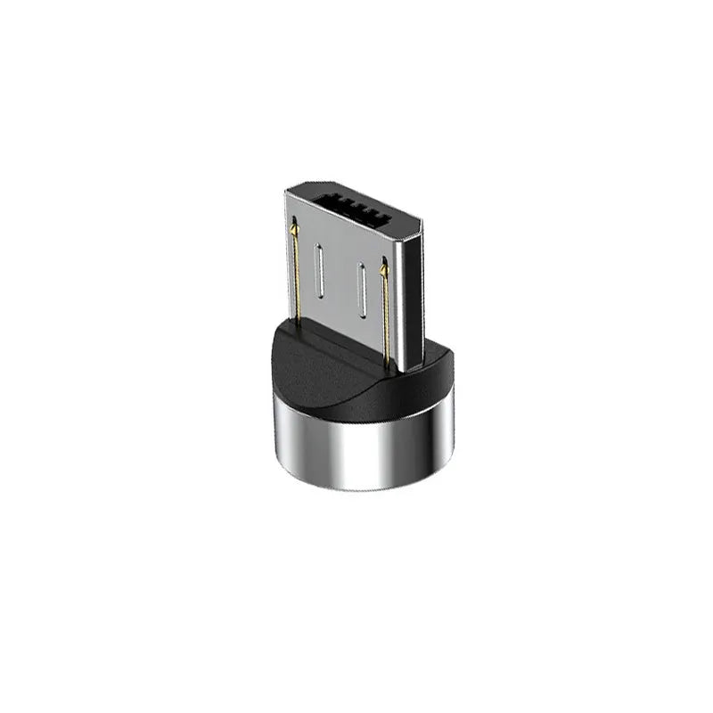 Black spherical magnetic charging cable with aluminium alloy connectors showing 360-degree rotation capability