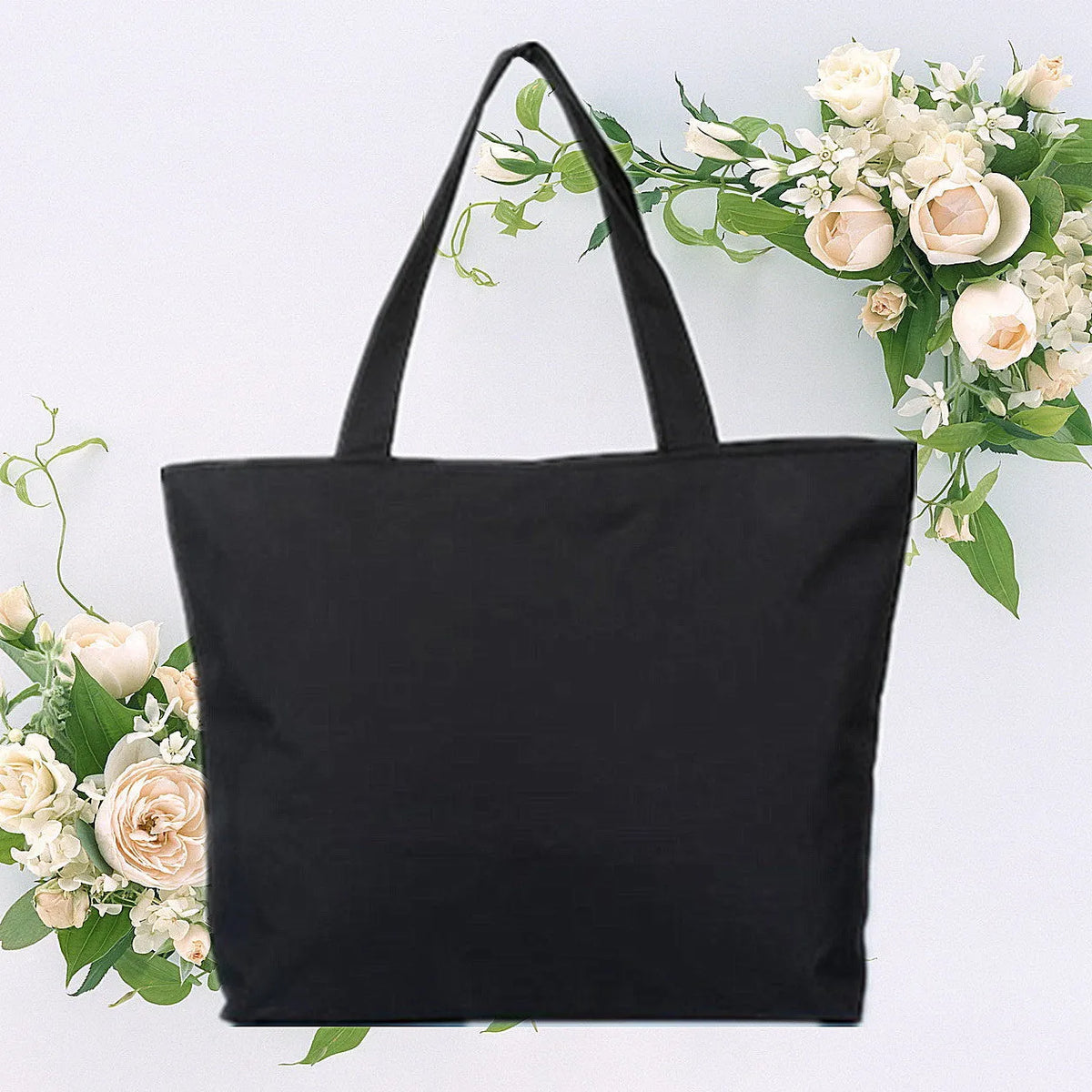 Green printed canvas shoulder bag for women with zipper closure on a neutral background showing front view