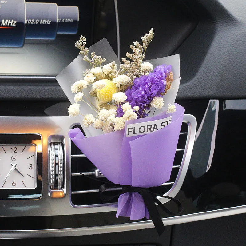 Mini dried flower bouquet for car air vent in a selection of colours and styles