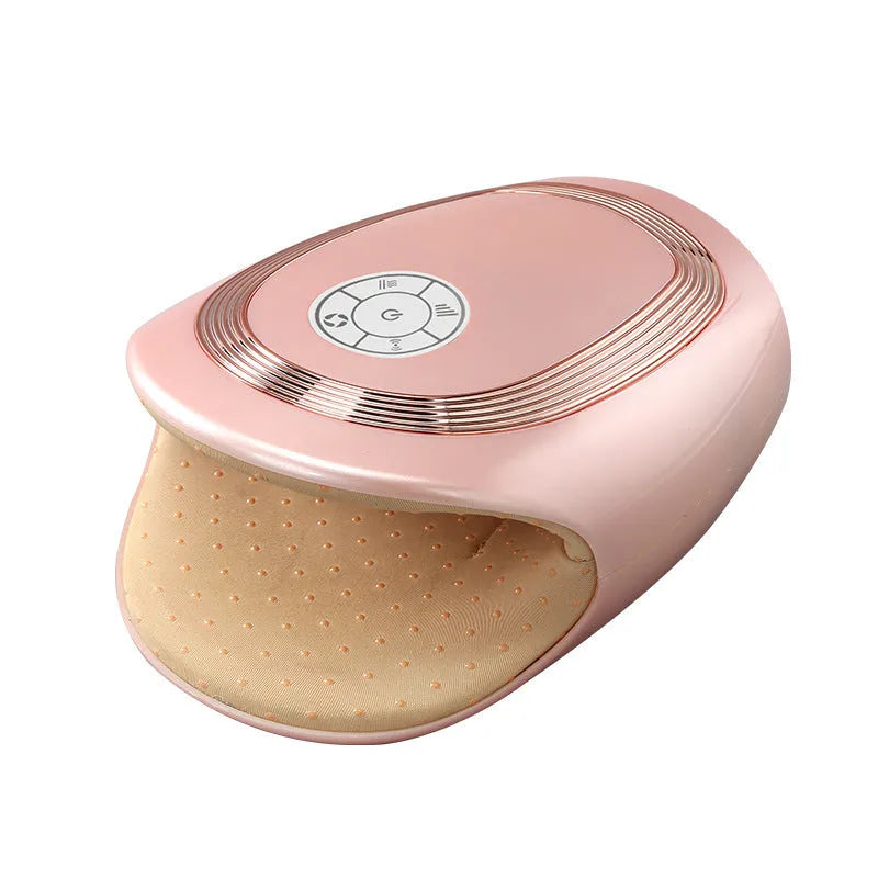 Electric airbag hand massager with heat, 3D wave rolling, USB rechargeable, zinc alloy shell, black colour