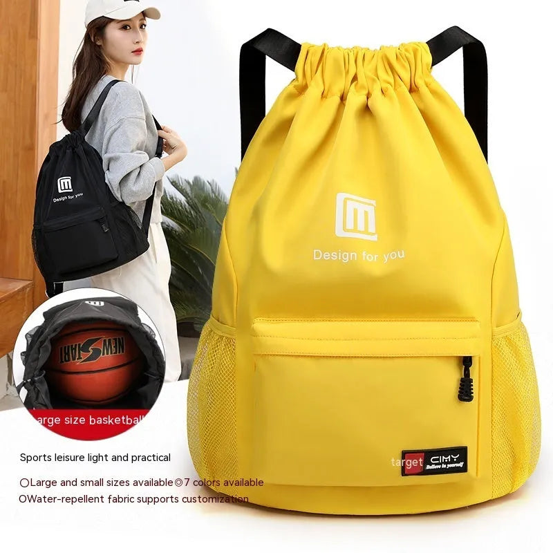 Oxford fabric travel backpack with drawstring closure in multiple colour options