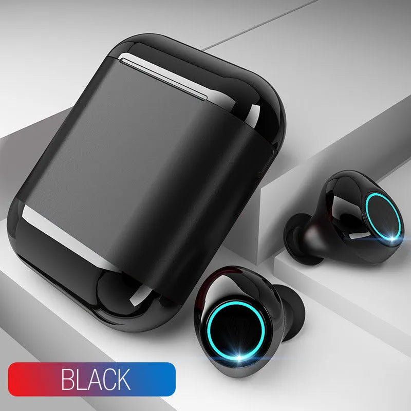 TWS wireless Bluetooth earphones in Black, Gold, or Light Grey colours with Bluetooth 5.0 and 30 day standby