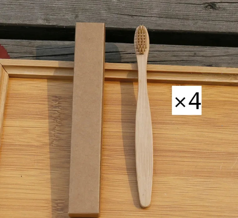 Eco friendly bamboo soft fibre toothbrush with biodegradable handle for adults