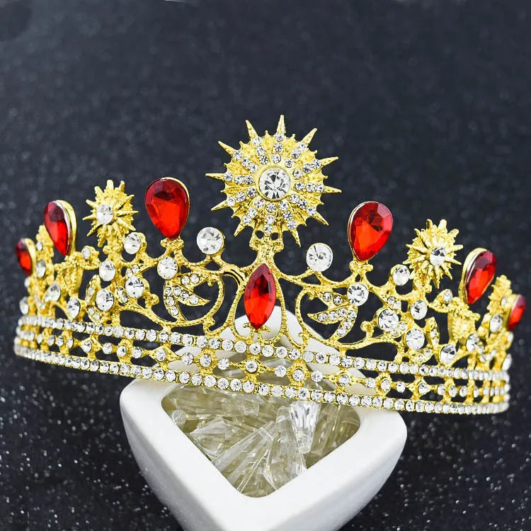 European style silver wedding crown hair accessory with zinc alloy electroplating and rhinestone glass flower modelling