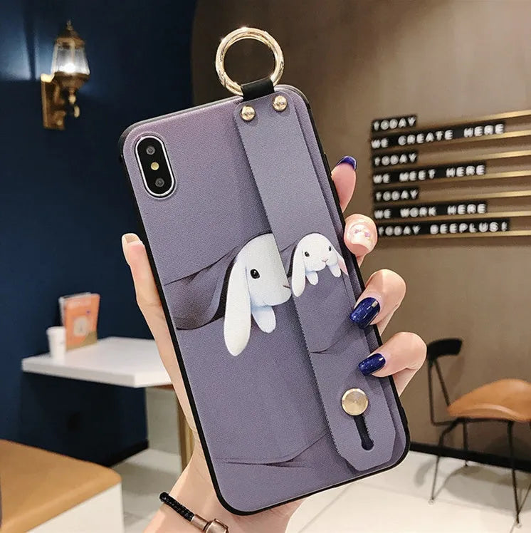 Simple Samsung Galaxy phone case made of TPU with a flip-out bracket stand on the back.