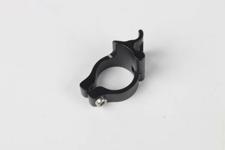 Black aluminium alloy vehicle clamp ring with steel frame measuring 28.6mm in diameter