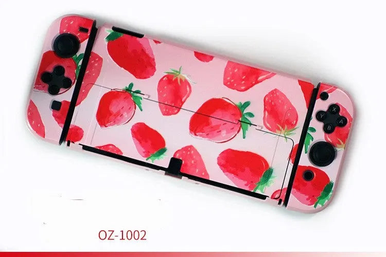 Nintendo Switch OLED hard protective case in decorative shell pattern with analogue caps