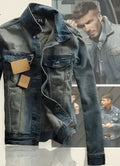 Men's denim jacket, full zip front, solid colour cotton, classic fit, available sizes S to XXXL
