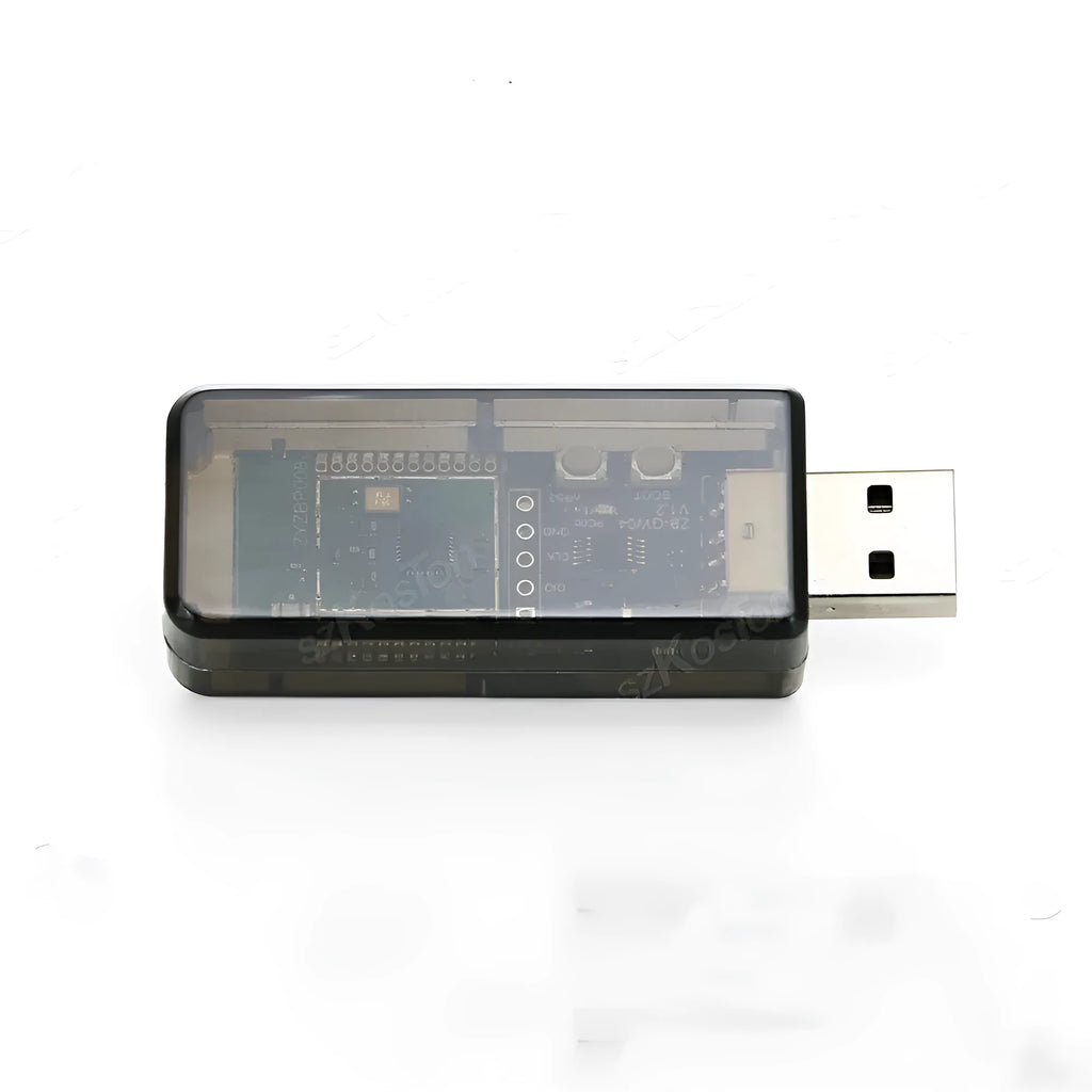 Silicon Labs EFR32MG21 Zigbee USB dongle with plastic shell and USB connector