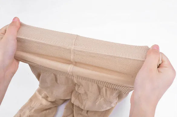 Women's seamless high-waist shapewear shorts for tummy control in black and nude colours.