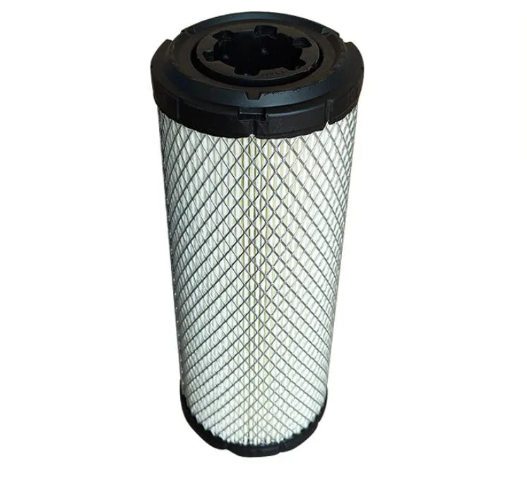 Donaldson engine air filter model 1027 with mesh and paper folding element, showing dimensions.
