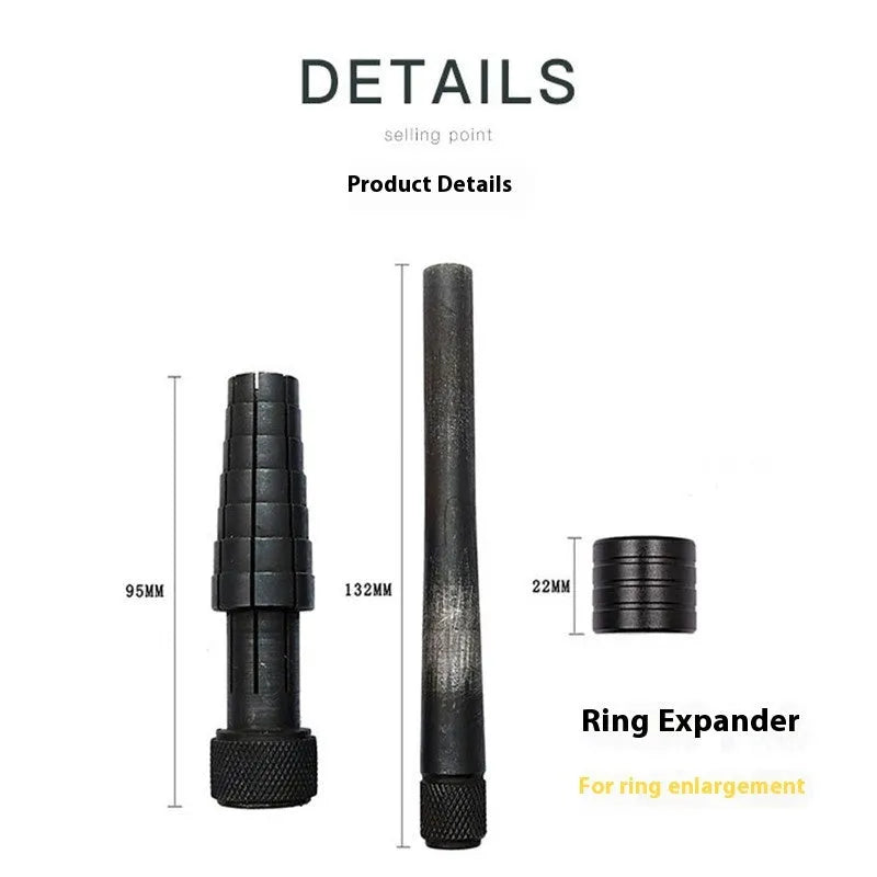 Ring expansion size adjustment plastic repair tool with rotating mechanism and rubber hammer
