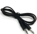 1 metre long black 3.5 mm stereo audio extension cable with male plug and female socket