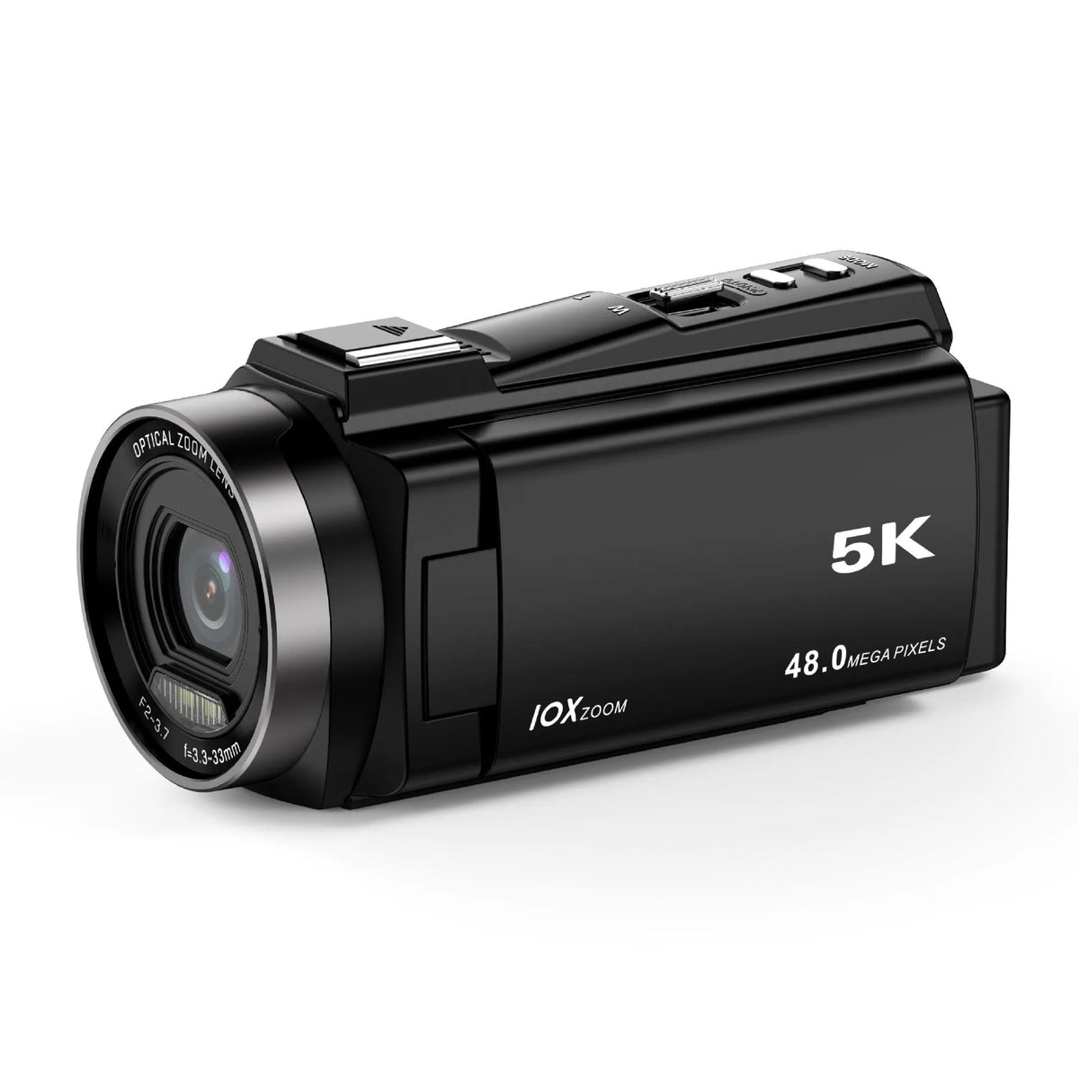 HD digital optical zoom camera with 3x zoom, touch screen, in black for outdoor sports