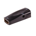 Compact black and white HDMI to VGA adapter converter showing dimensions.