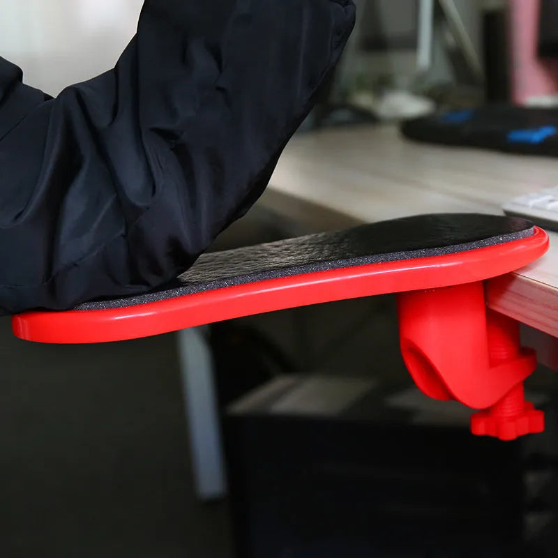 Black ergonomic computer hand bracket mouse wrist pad on desk with non-slip rubber base