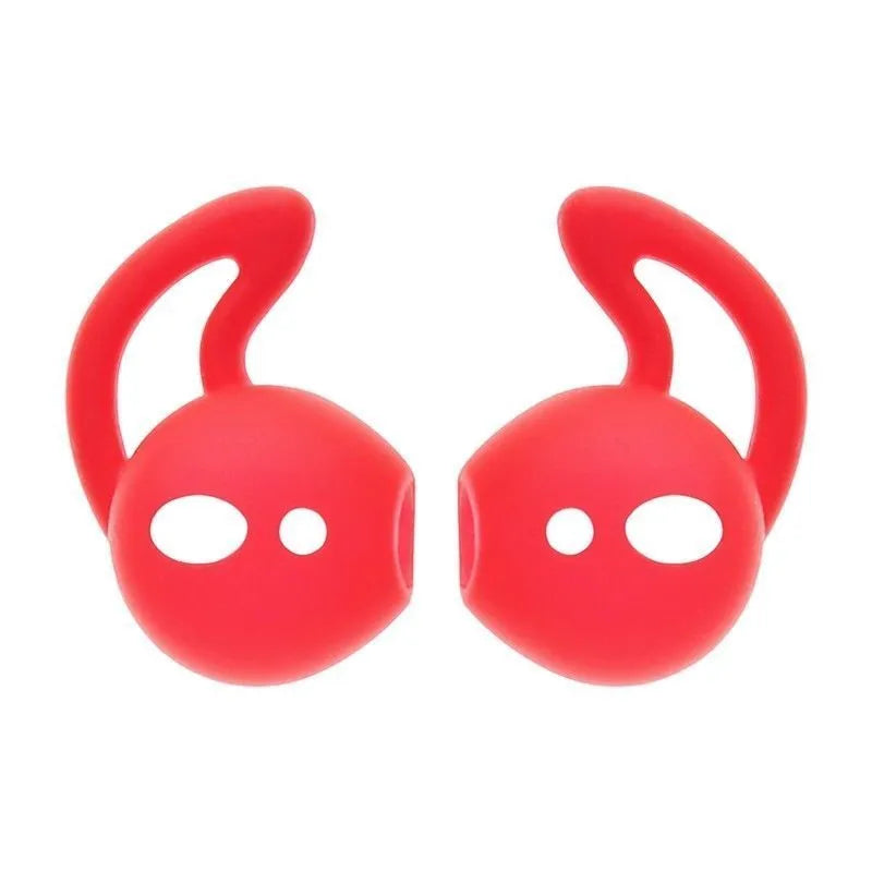Silicone ear tips for Apple AirPods in five colours: black, blue, red, transparent, white