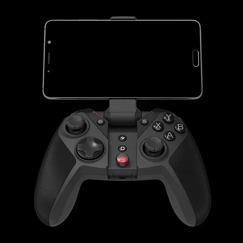 Black Gaishi wired USB-C game controller with textured grips on a dark surface
