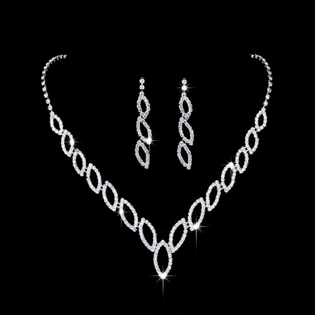 Bridal kiss earrings and necklace set 451 for wedding photography and formal events