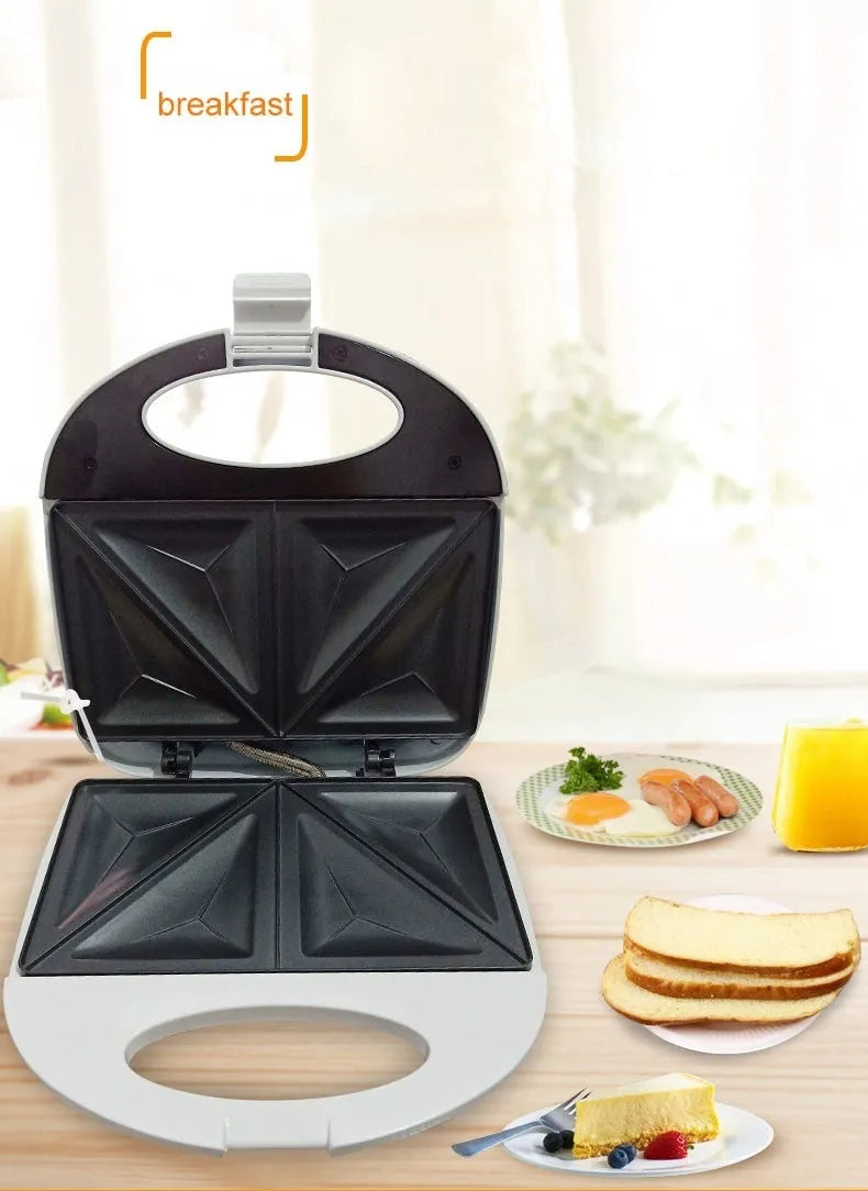 White double-sided sandwich machine with 750W power and 110x130mm baking tray