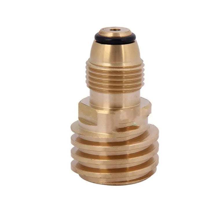 Brass gas brazier adapter with 7mm diameter and gold finish