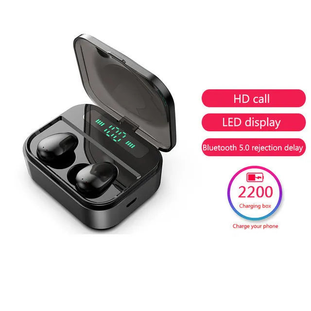 X7LED digital stereo sports in-ear Bluetooth headphones with charging case