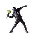 Banksy Throw Flower Boy sculpture decoration, 44cm polystone statue in black or white