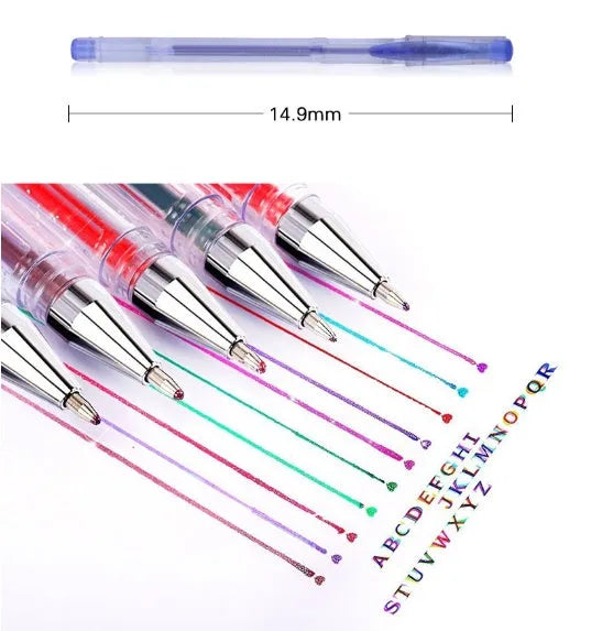 Colour gel pens showing 2.2mm inner diameter with choice of 25 or 50 piece quantities