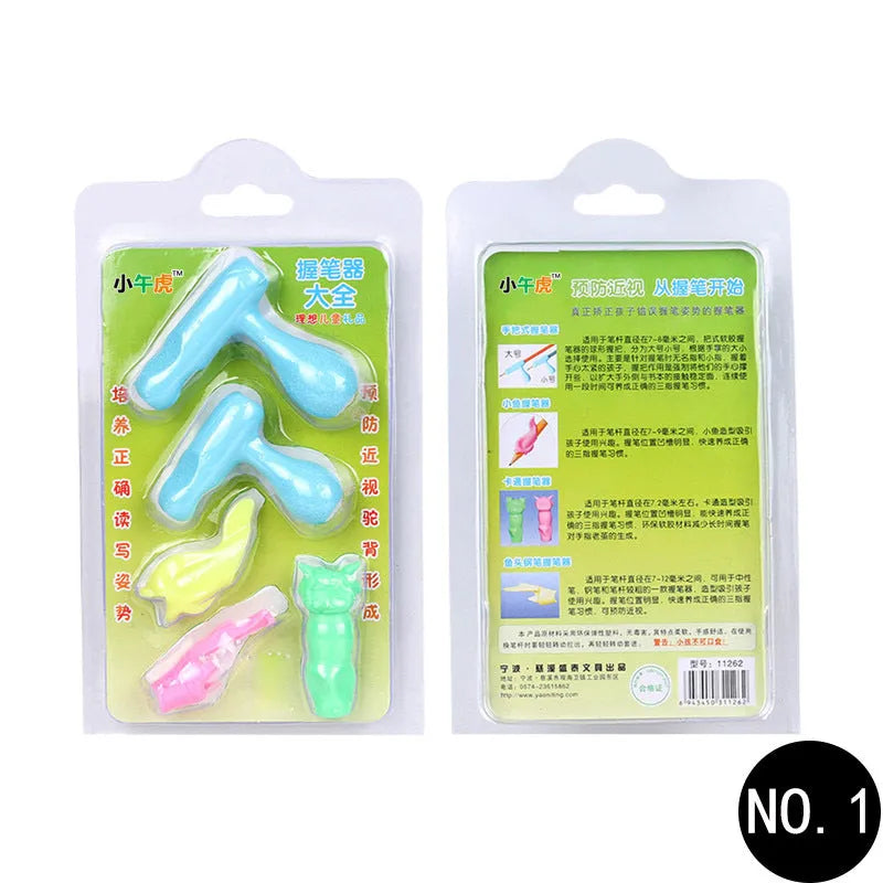 Cartoon character soft rubber pen holder for correcting children's writing posture