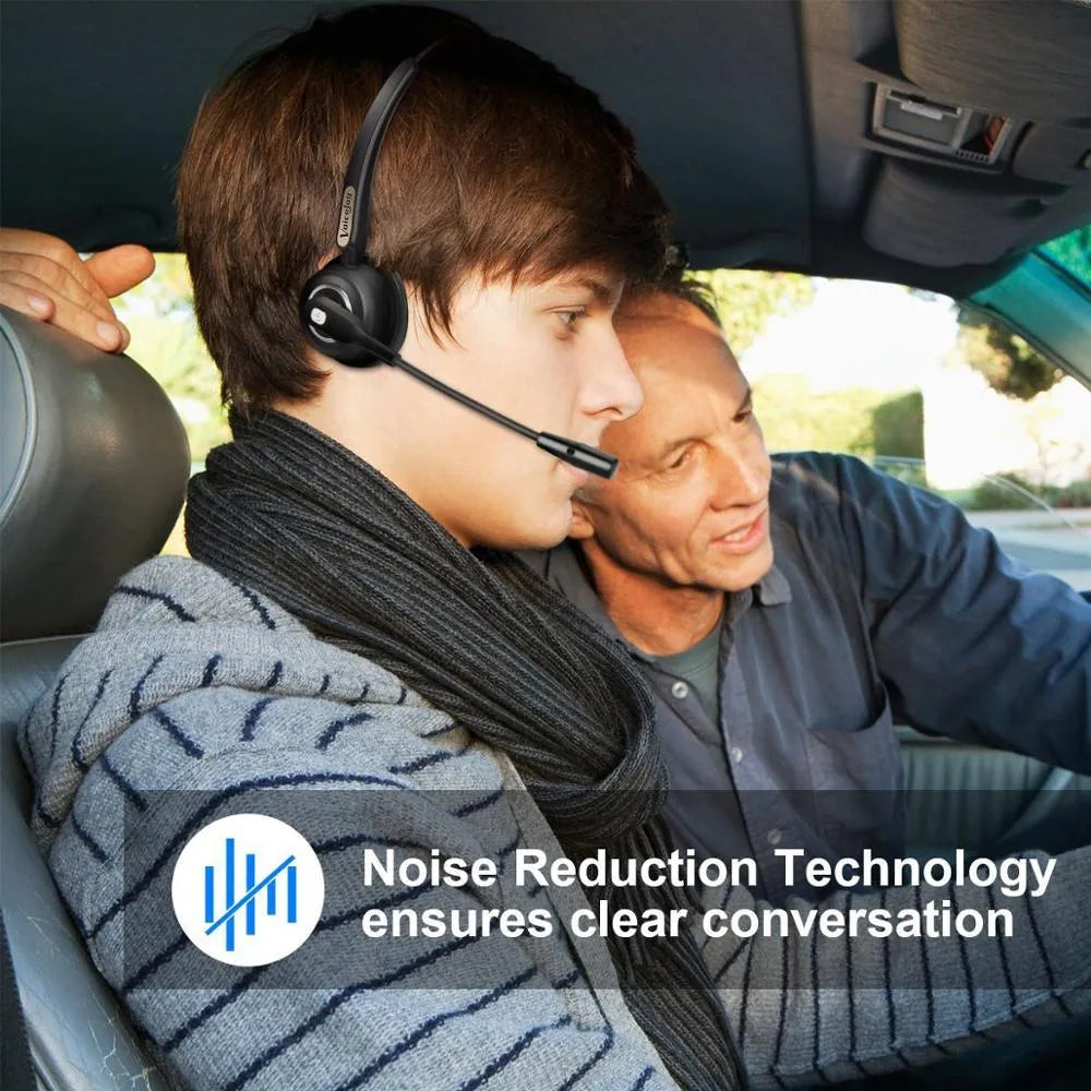 Truck driver Bluetooth headset with microphone showing lightweight design for comfortable extended wear
