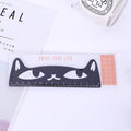 Kawaii cat wooden ruler 15cm in candy colour, available in black blue pink white, single OPP bag stationery