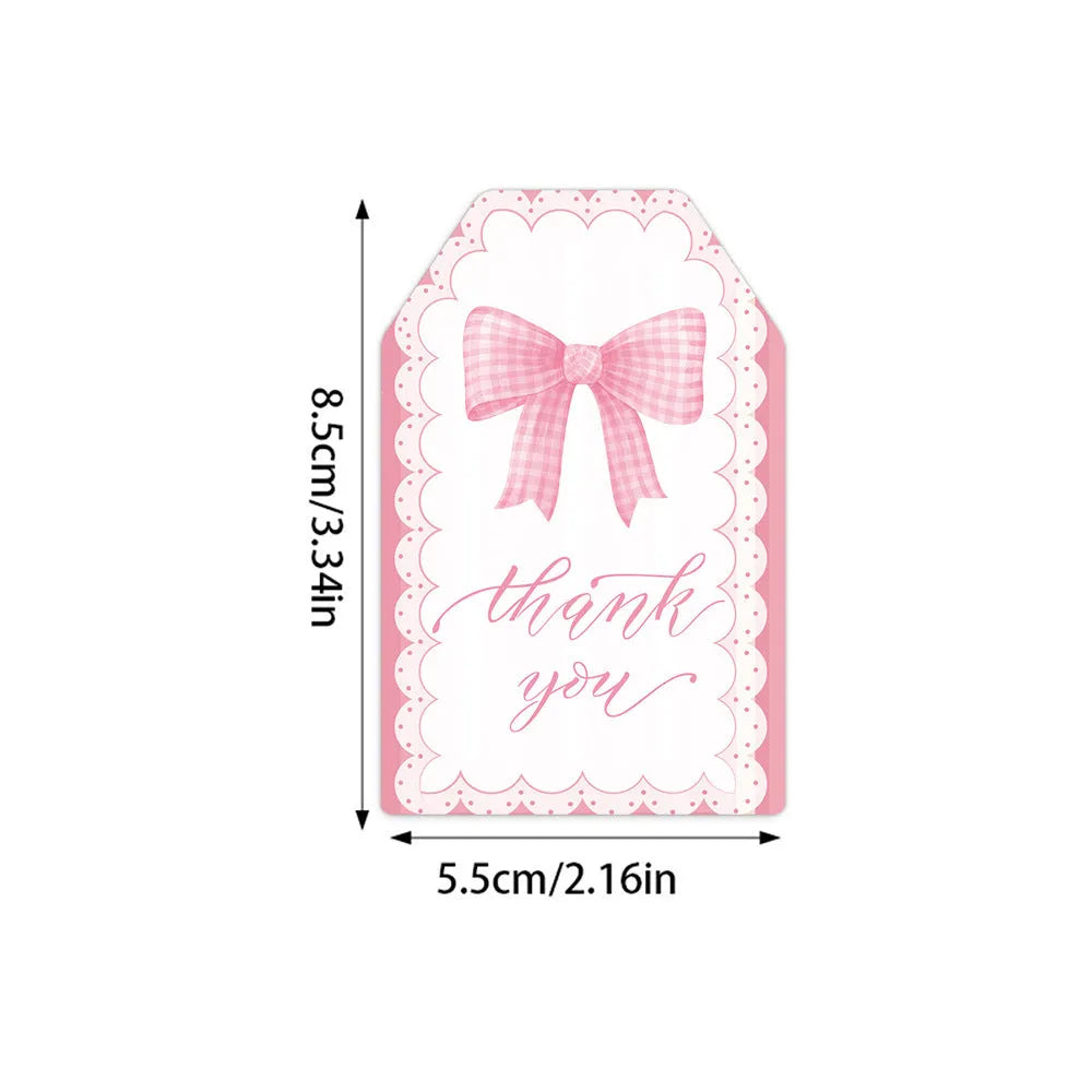 Birthday party theme creative bowknot gift label tags set with hemp rope in three decorative styles