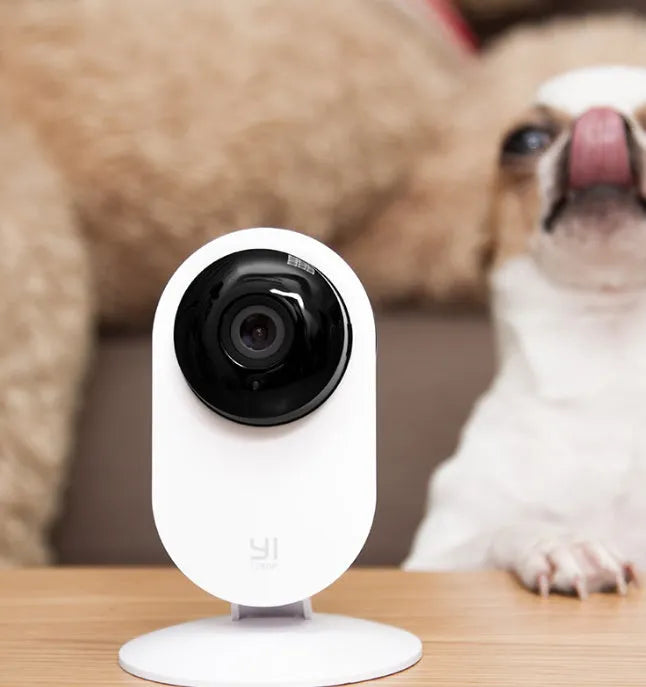 YI Home Camera 1080P white indoor security camera with 112° wide angle lens and night vision up to 9m