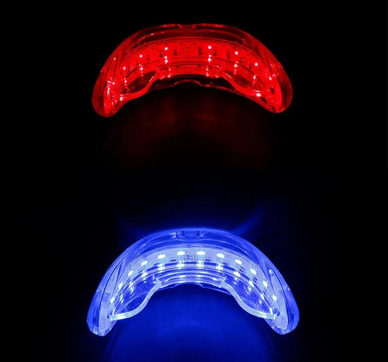 Rechargeable teeth whitening device with LED light in black colour option